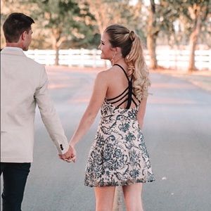 Blue lace Homecoming/cocktail dress